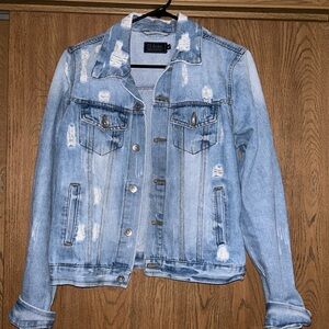 Distressed Light Blue Denim Jacket